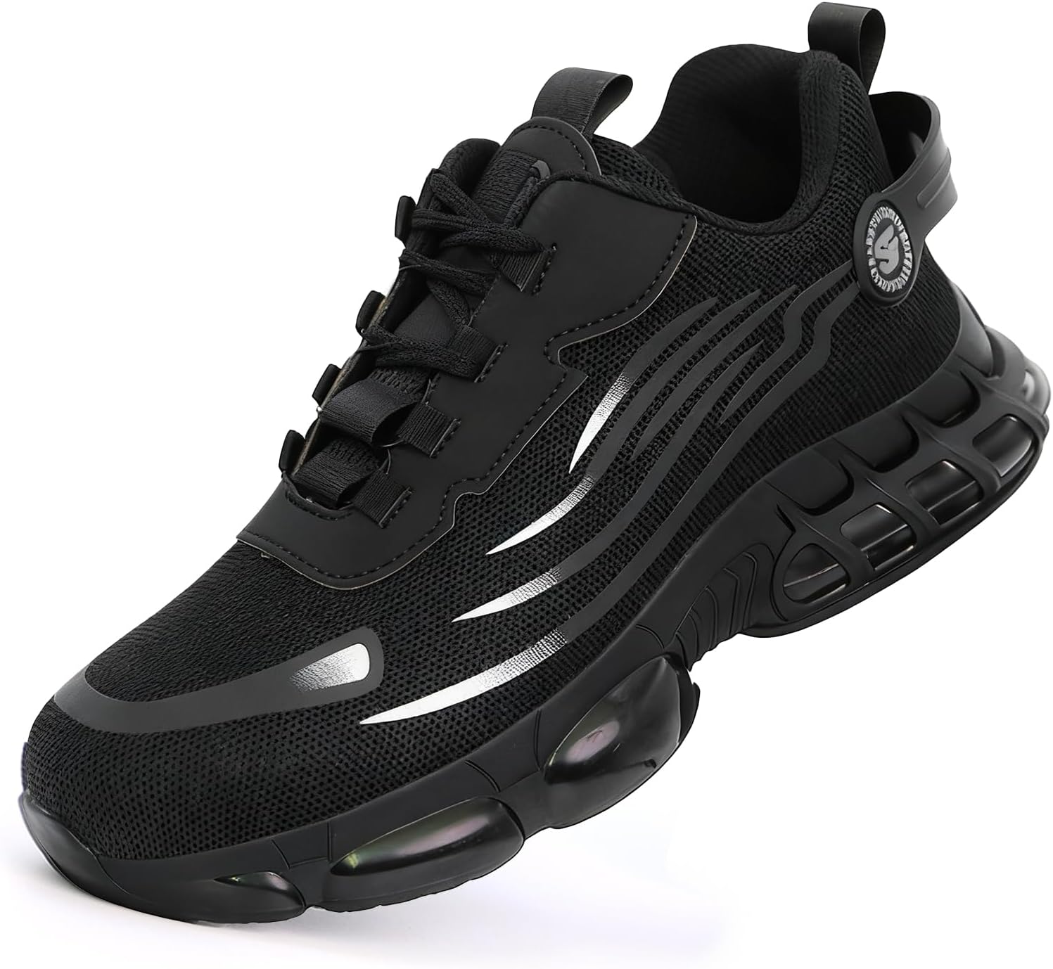 

Стальные ботинки MOLLYBLOS для мужчин, легкая рабочая обувь, непробиваемые мужские защитные ботинки, кроссовки с защитным стальным носком и проколоустойчивой конструкцией, черный