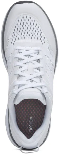

Мужские ортопедические кроссовки Aetrex Chase с поддержкой свода стопы - облегчение при подошвенном фасците, комфортная сетка, регулируемые шнурки, белый
