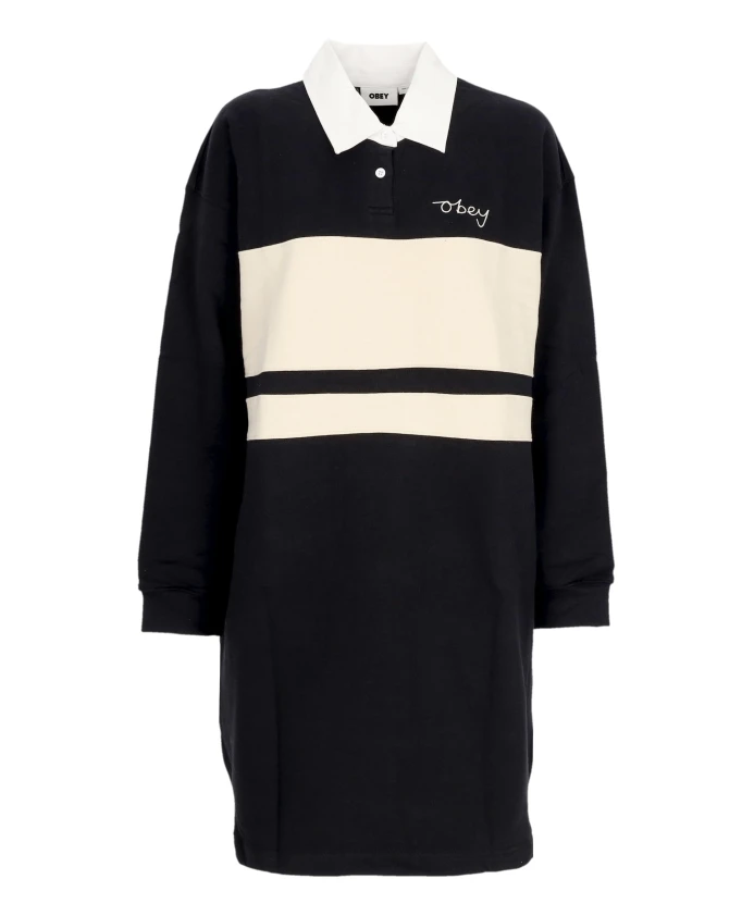 

Цифровое черное платье для регби с длинным рукавом Obey, черный
