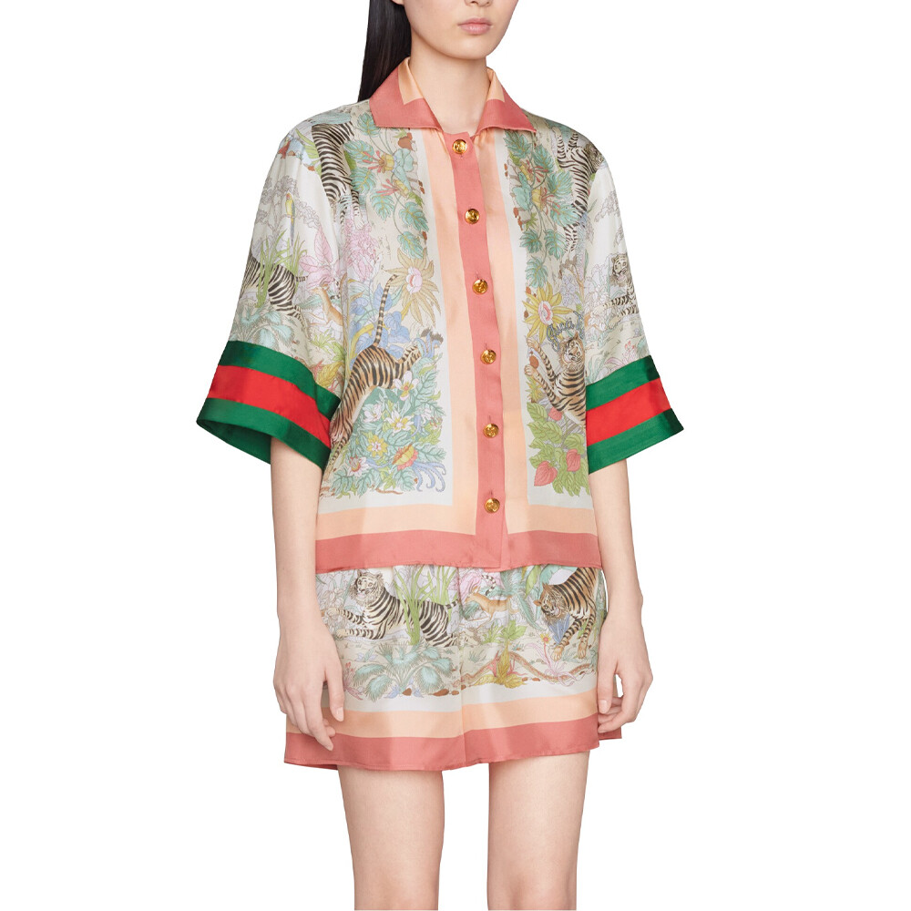 Рубашка женская Gucci Классическая, Премиальный бренд, Белый — фото 2