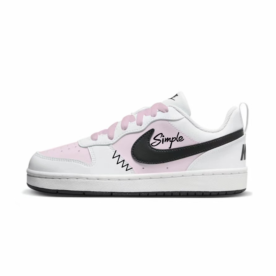 

Nike Кроссовки для скейтбординга Court Borough Pink White Sketch Low top Kids' White для подростков