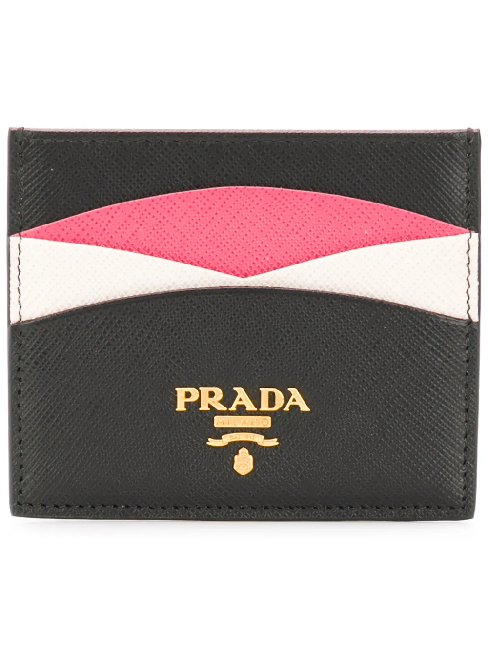 

Футляр для карт сафьяновой выделки Prada, черный