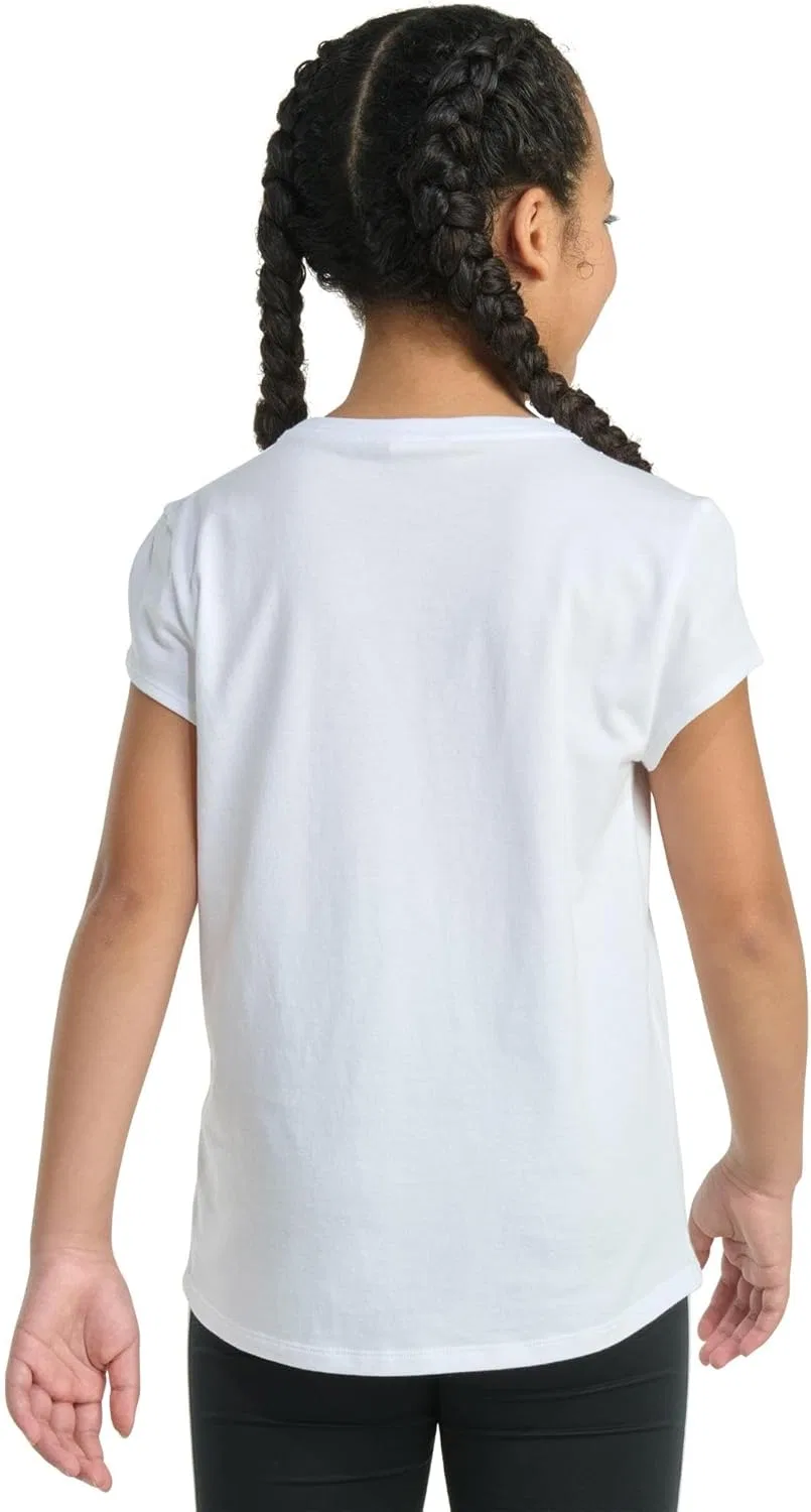 Футболка adidas для девочек, цвет White Multi — фото 4
