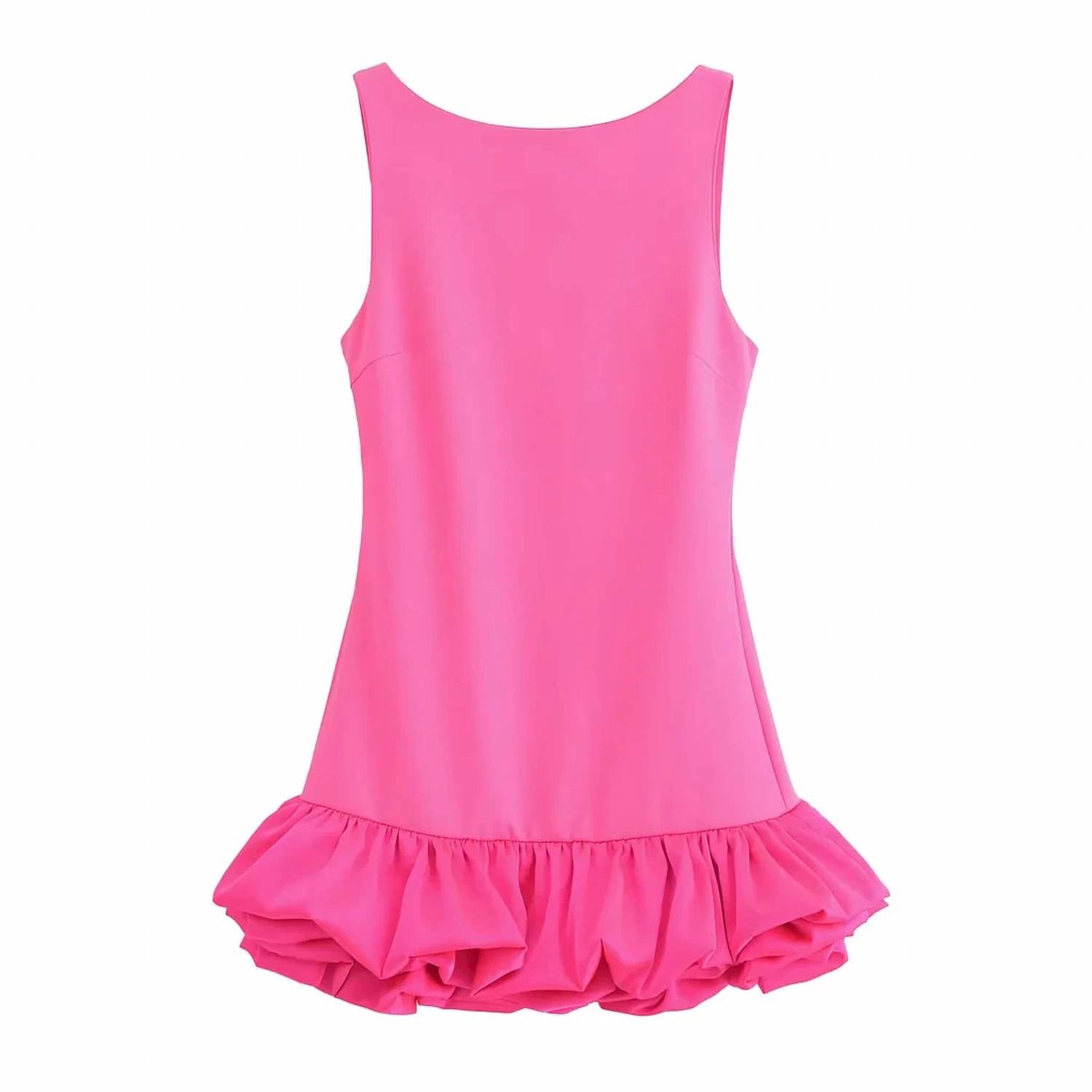 

Женское розовое мини-платье с пузырьками Sweetkama