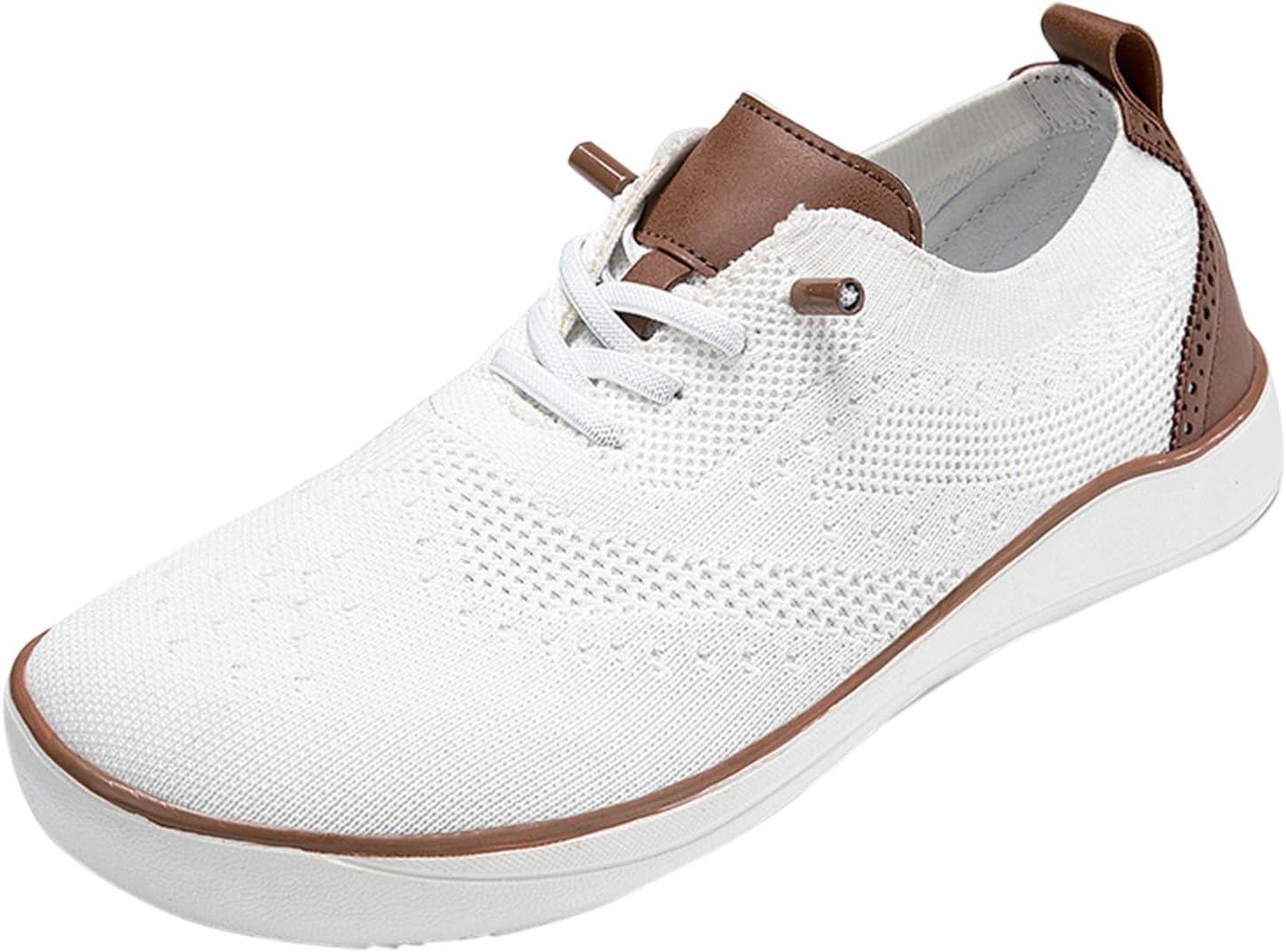 

Мужские повседневные кроссовки Легкие слипоны Оксфорды для бизнеса Дышащие сетчатые Оксфорды Комфортные вязаные кроссовки для ходьбы Generic, белый