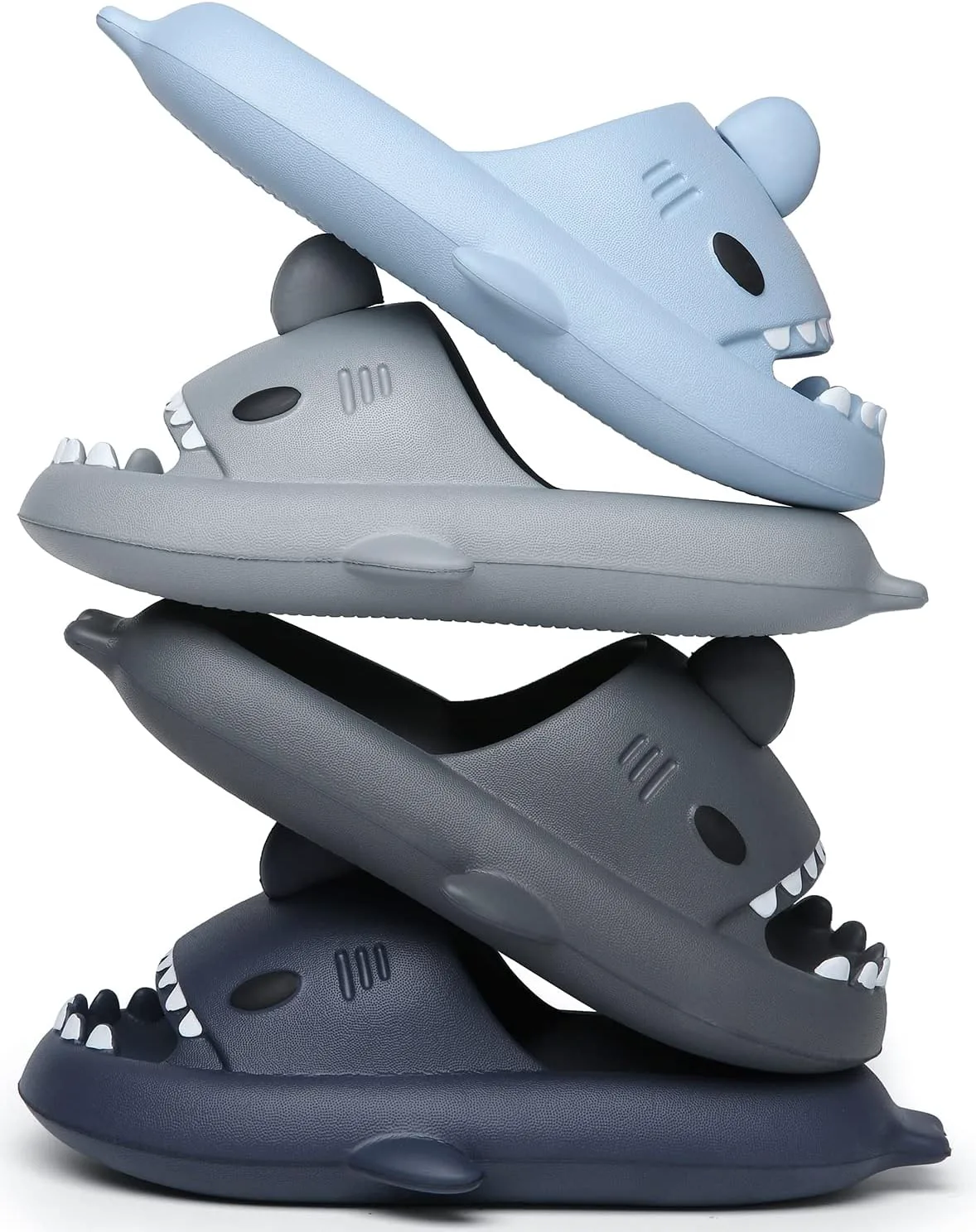 

Мужские и женские шлепанцы с изображением акулы Cloud, летние открытые сандалии с мягкой толстой подошвой, противоскользящие, для пляжа, бассейна и душа INMINPIN, синий