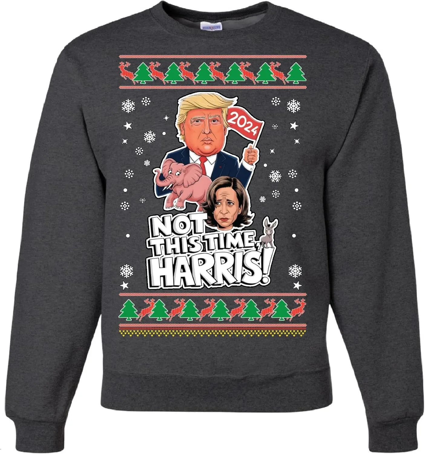 

Дизайнерский свитшот с принтом Funny Donald Trump Ugly Christmas Sweater wild custom apparel
