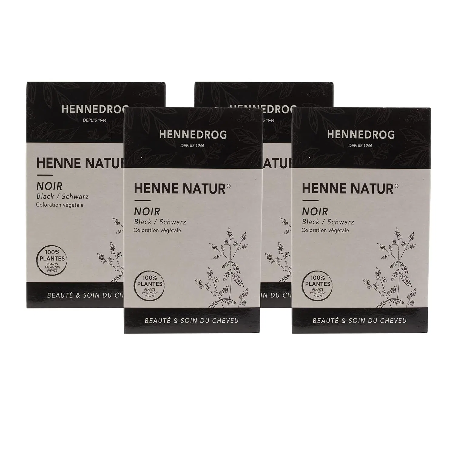Натуральная черная хна «Henna Natural Black» 4 x 90 г от Hennedrog Hennedrog
