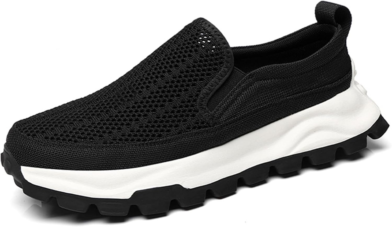 

Мужские черные слипоны BNWELK из дышащей сетки для лета, удобные и легкие повседневные туфли для ходьбы, нескользящие, с мягкой подошвой, модные кроссовки