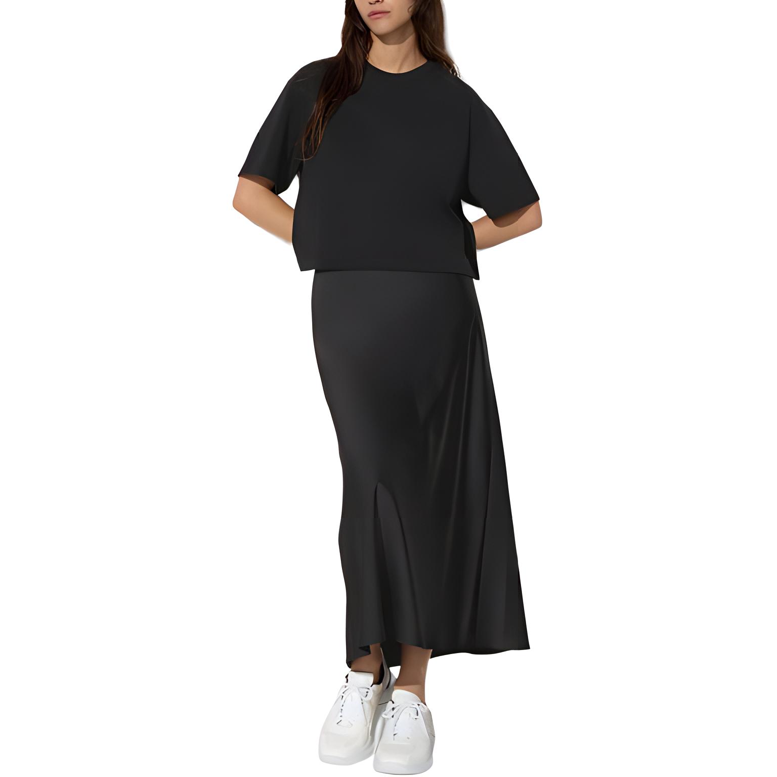 

UNIQLO Повседневная длинная юбка женская черная