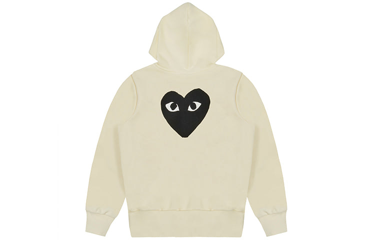 Куртка CCOMME des GARCONS PLAY Zip Hoodie Big Black Heart 'Beige', бежевый — фото 2