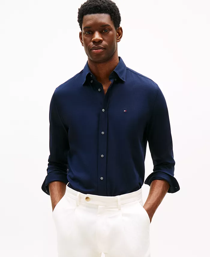 

Мужская рубашка с длинным рукавом на пуговицах Performance Tommy Hilfiger, синий
