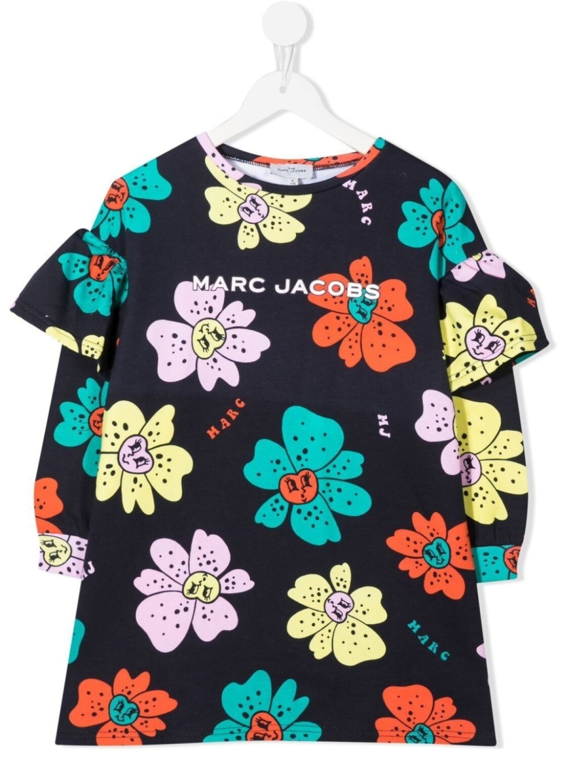 

Marc Jacobs Kids платье с цветочным принтом и оборками, синий
