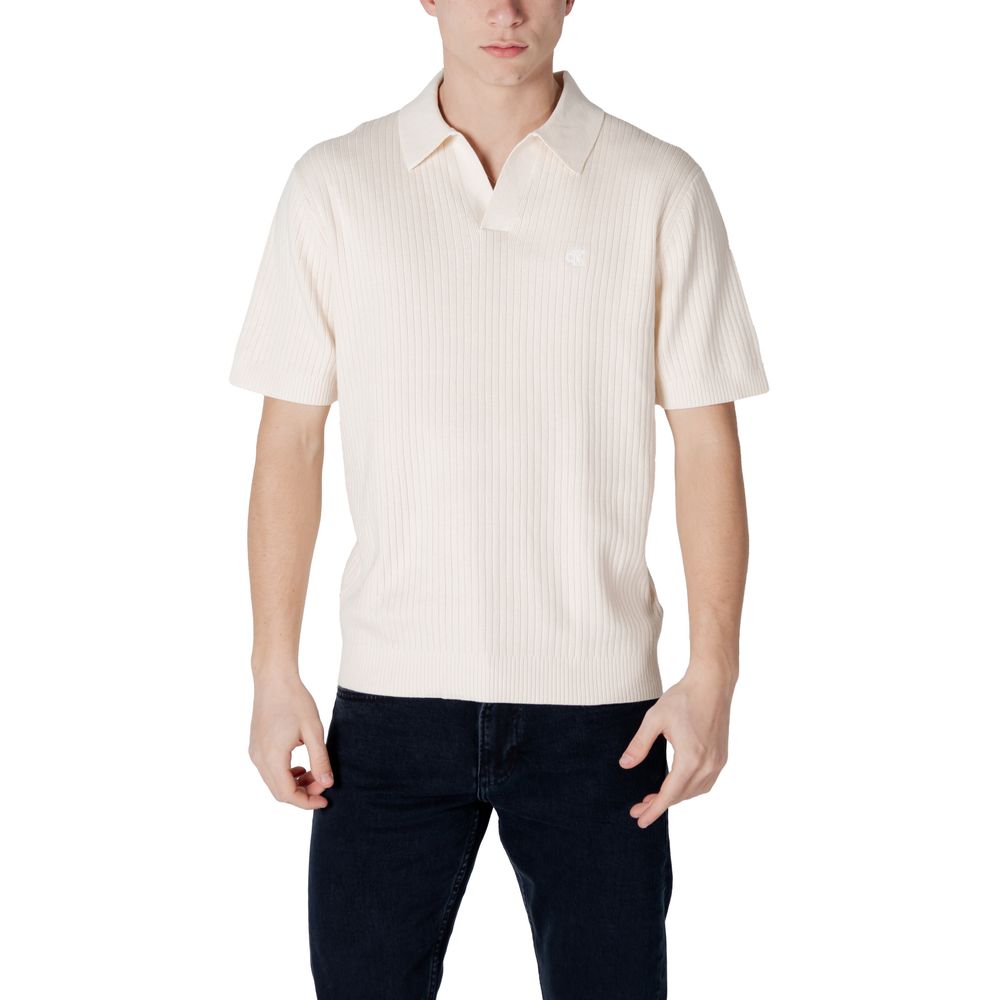 

Футболка из кремового хлопка Calvin Klein Jeans