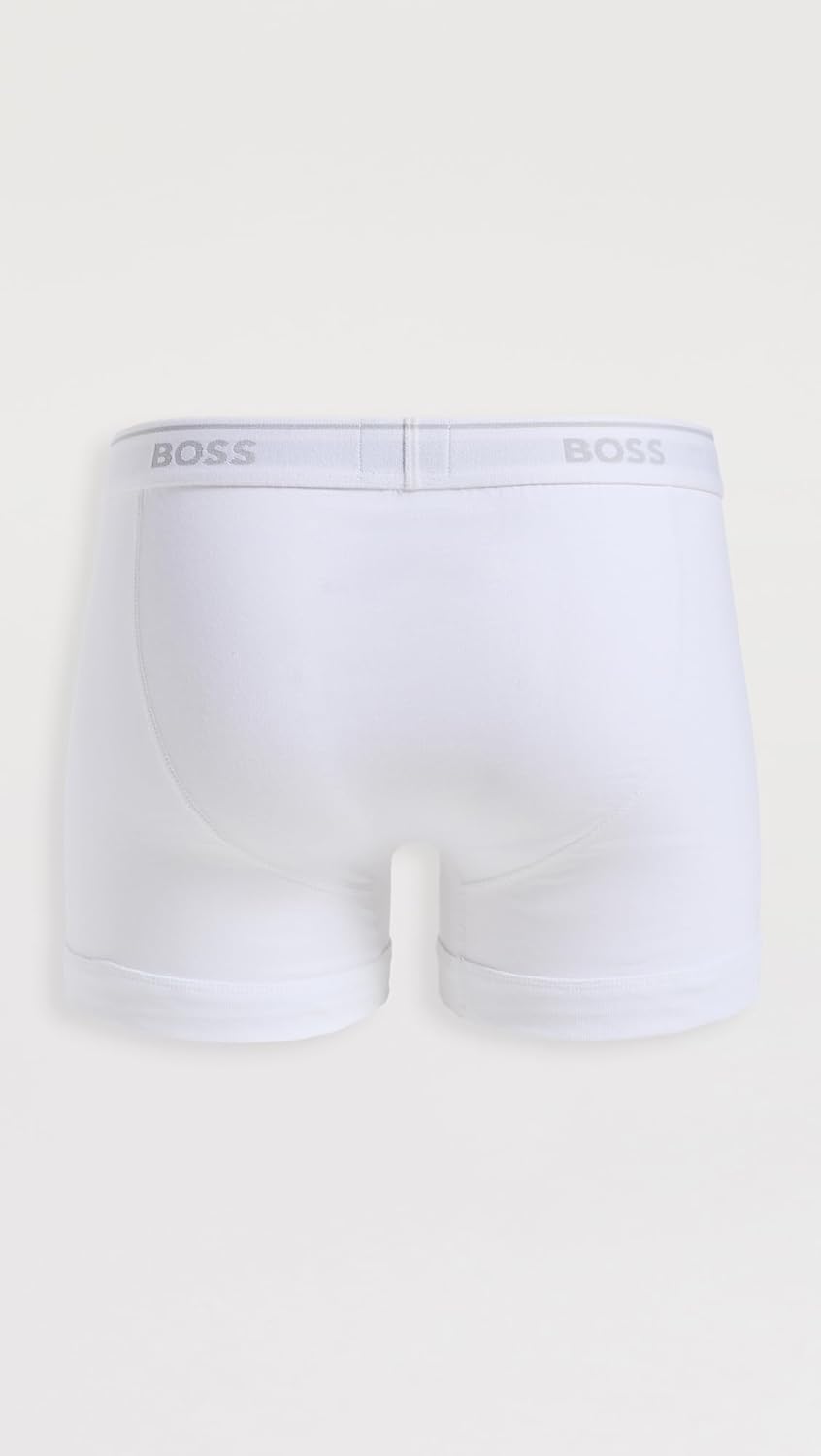 BOSS Мужские классические боксеры из хлопка, 3 шт, New Bright White — фото 3