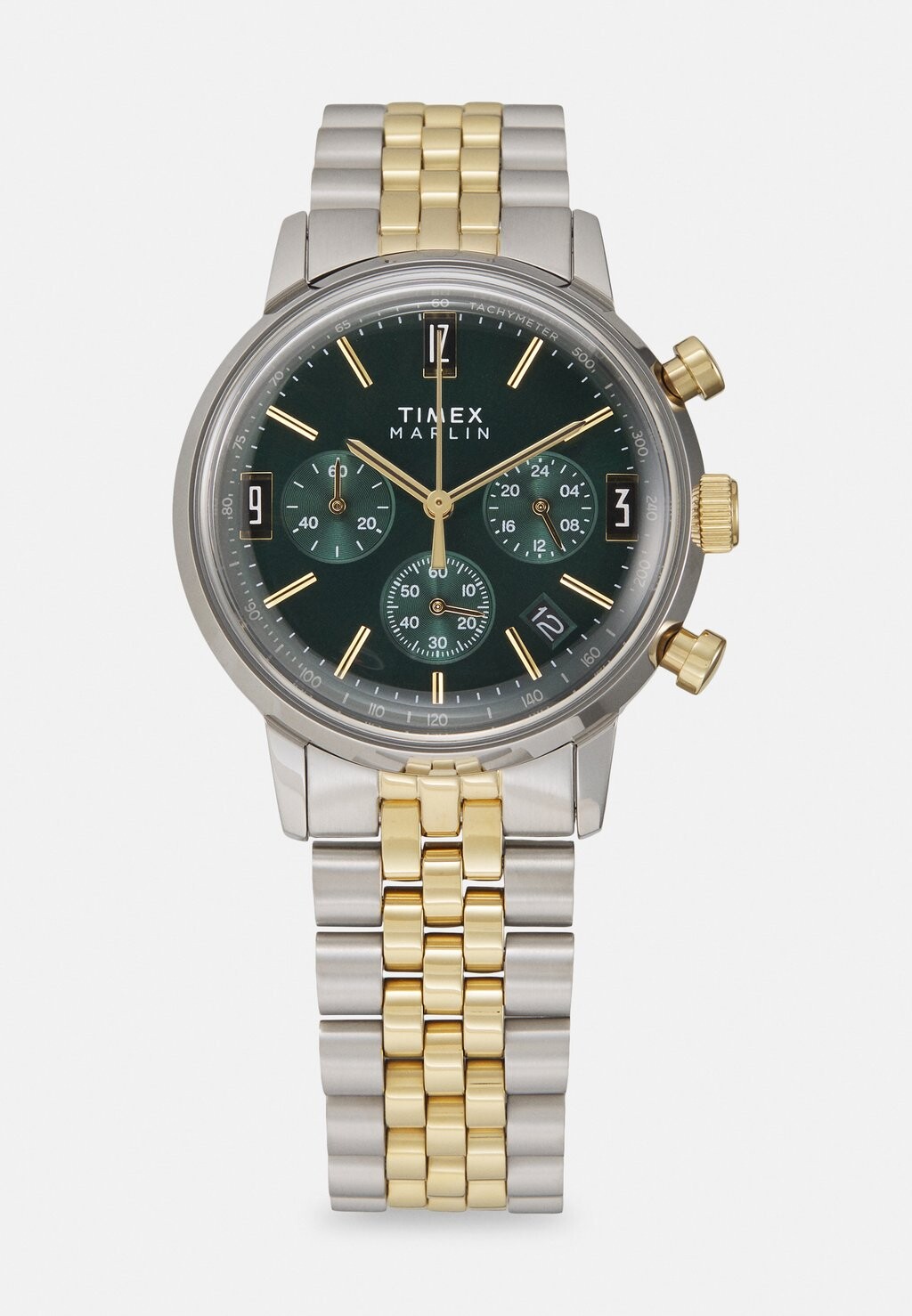 

Часы с хронографом MARLIN QUARTZ CHRONO 40MM TWO TONE CASE DIAL BRACELET UNISEX Timex, серебристый