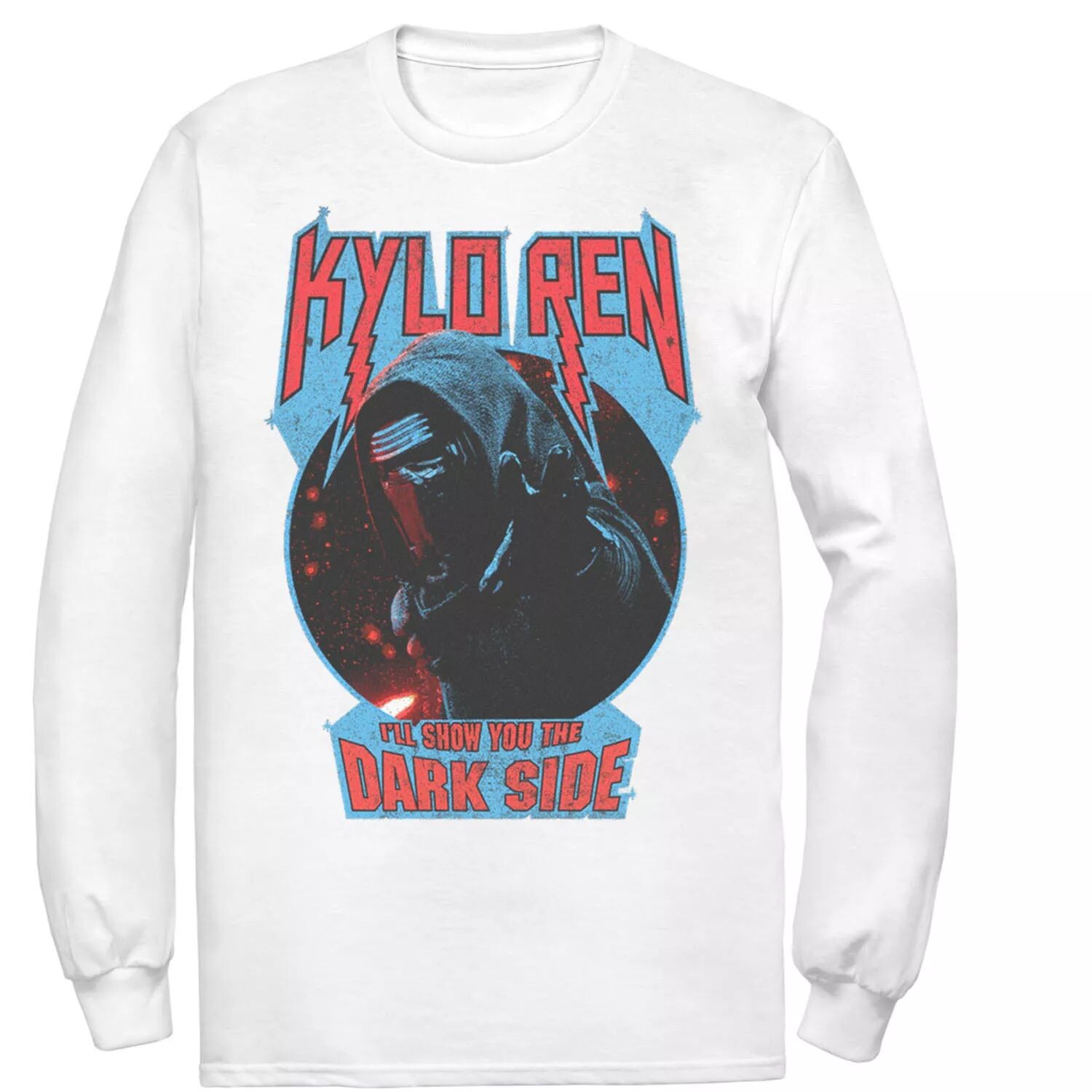 

Мужская футболка с металлической надписью Star Wars Kylo Ren Show You The Dark Side, White Licensed Character, белый, Белый;серый, Мужская футболка с металлической надписью Star Wars Kylo Ren Show You The Dark Side, White Licensed Character, белый