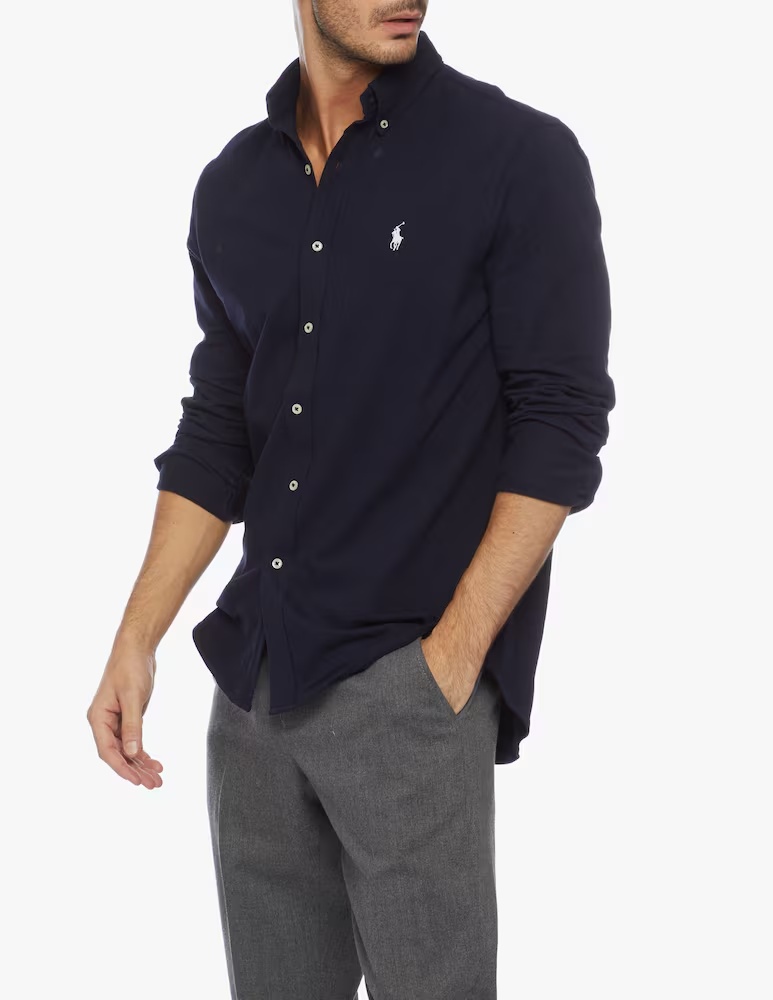 Поло Камиша в полулёгком весе Polo Ralph Lauren, цвет Aviator Navy — фото 2