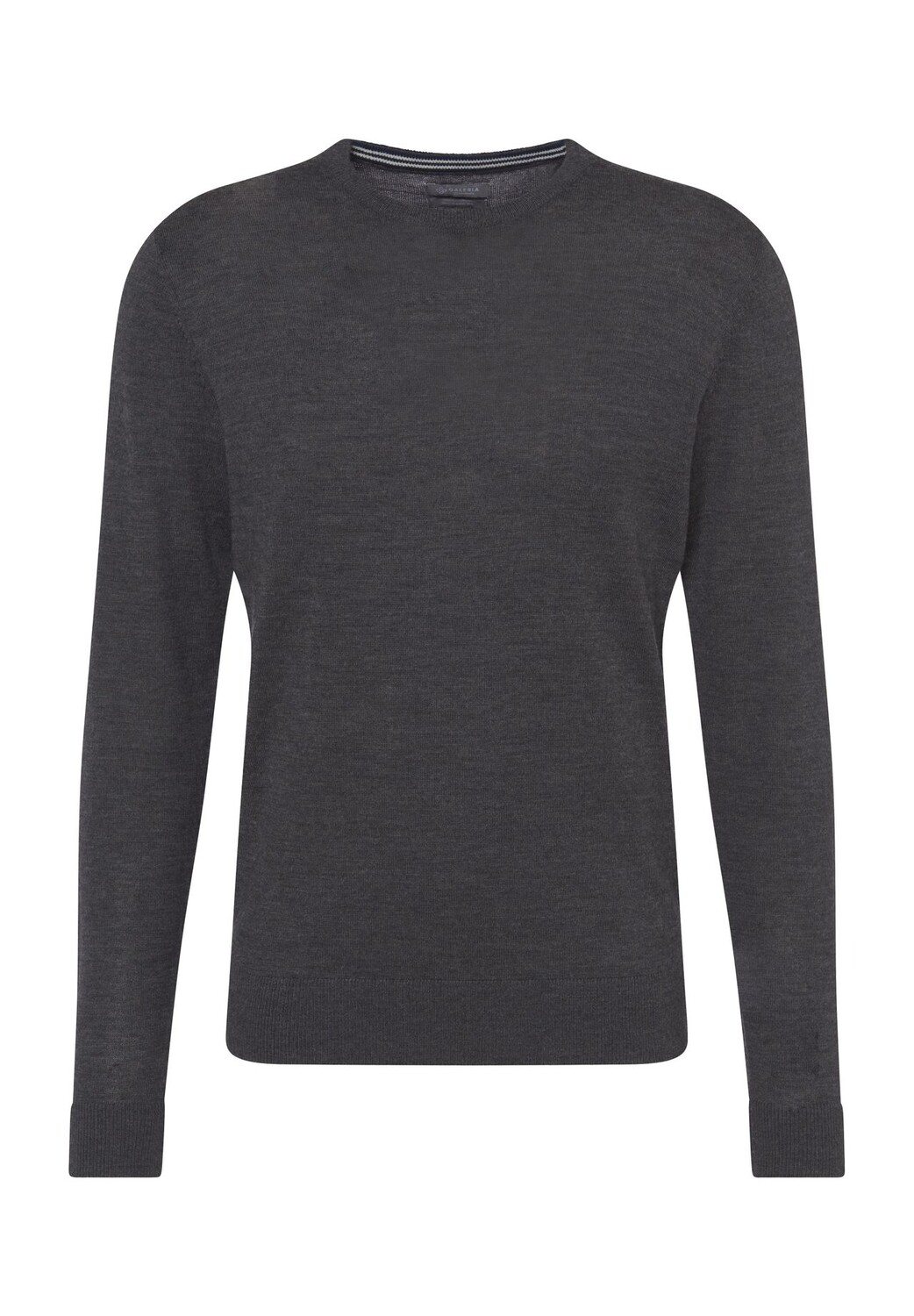 

Свитер шерстяной, манжеты в рубчик, в крапинку, мужской Galeria, цвет Anthrazit Melange