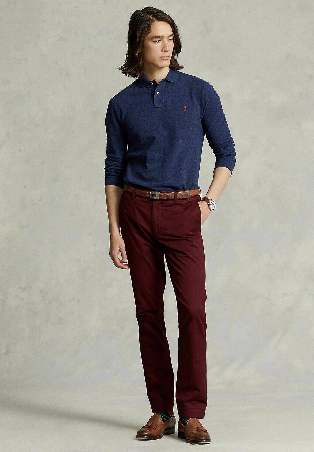 Рубашка поло CUSTOM SLIM FIT Polo Ralph Lauren, темно-синий — фото 3