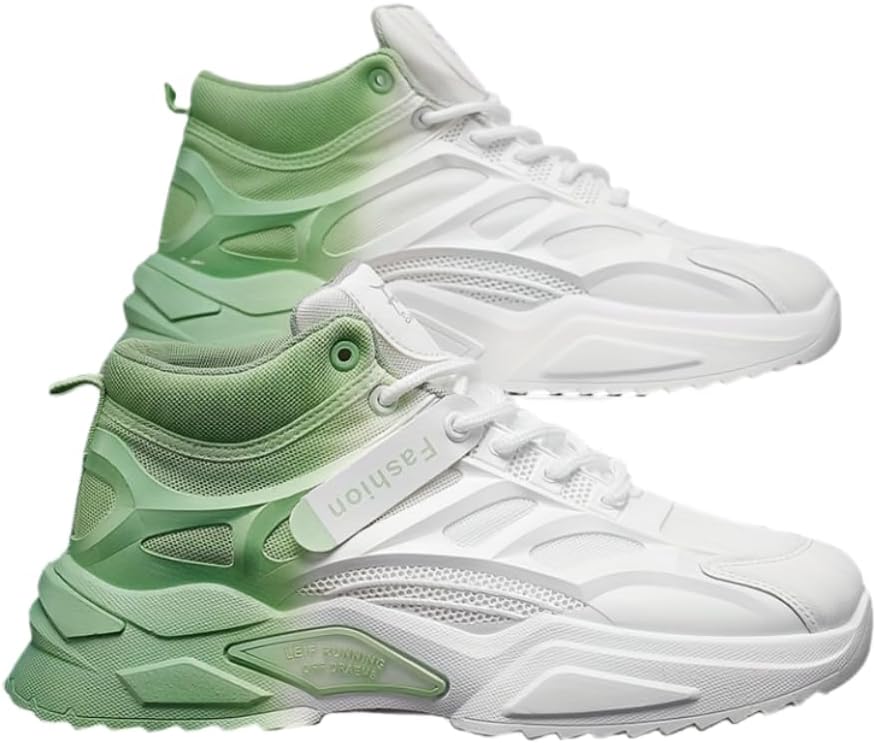 

Мужские высокие кроссовки HHHCHPM с шнуровкой и градиентным дизайном, дышащие, зеленый