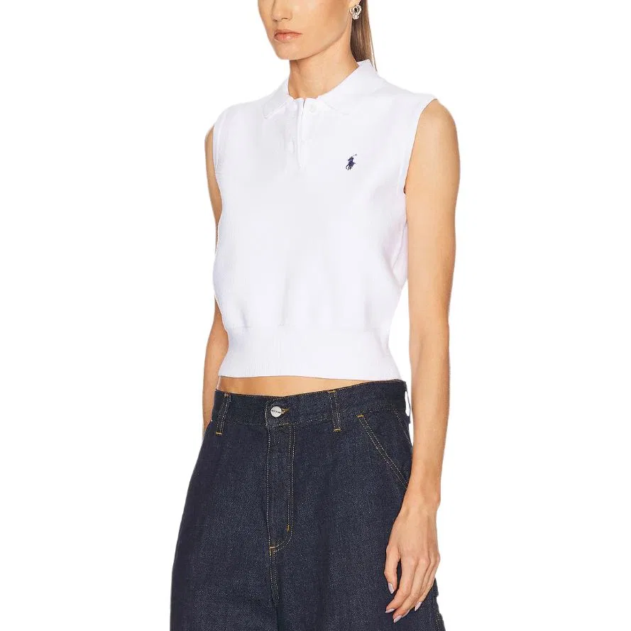 Безрукавка поло трикотажная Polo Ralph Lauren, White — фото 3
