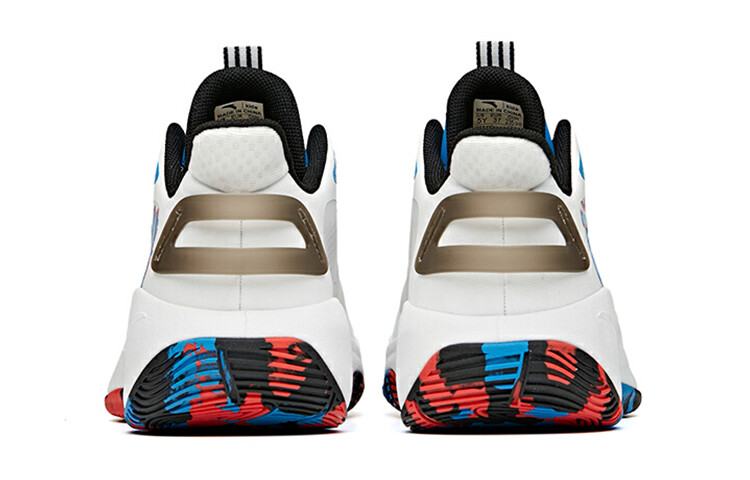 Детские баскетбольные кроссовки GS Mid-top ANTA белые/средне-синие/флуоресцентные лазерно-красные Anta Kids — фото 4