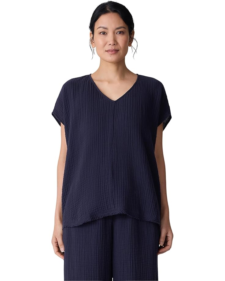 

Топ Eileen Fisher V-Neck Square Top, цвет Ink