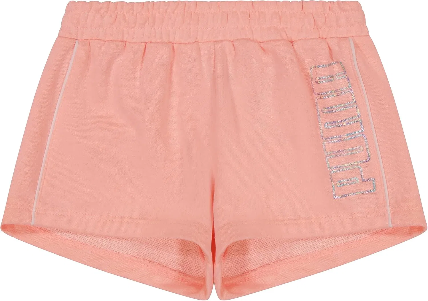 Детские шорты Puma из хлопка с французской махровой тканью, Peach Foil — фото 4