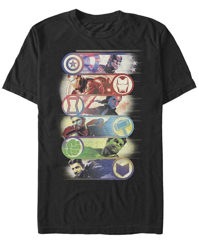 

Мужская футболка с короткими рукавами Marvel Avengers Endgame Hero Icons Fifth Sun, черный