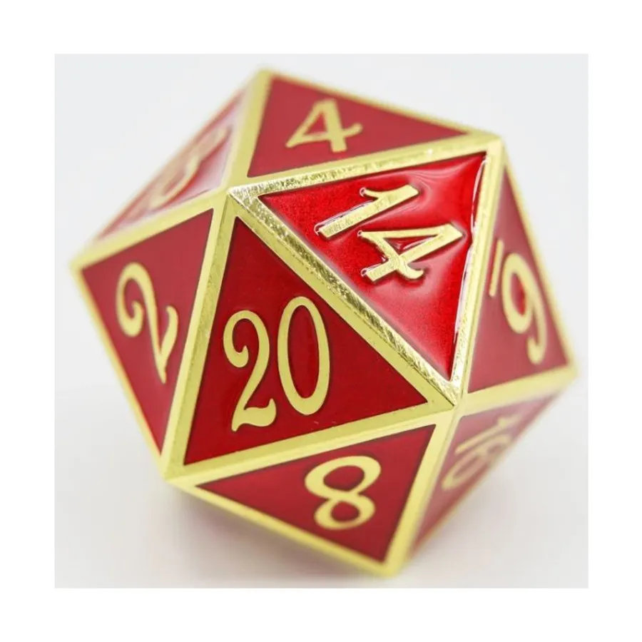 

35мм d20 - Рубин с золотом, Dice - 35mm, 45mm, & 55mm (Foam Brain Games)