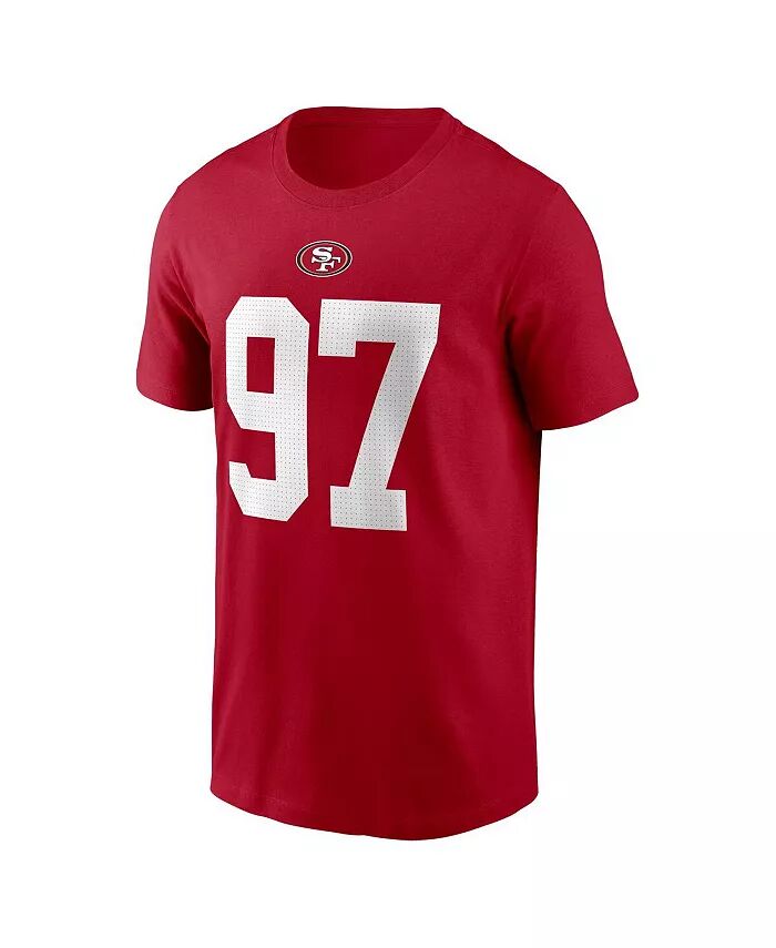 Мужская футболка Nick Bosa Scarlet San Francisco 49ers с именем и номером игрока Nike — фото 3
