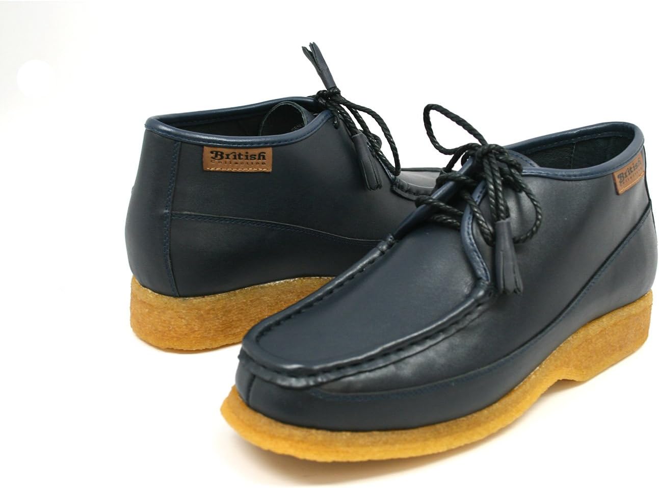 

Мужские кожаные кроссовки Knicks Three Quarters на шнуровке из британской коллекции British Collection, темно-синий