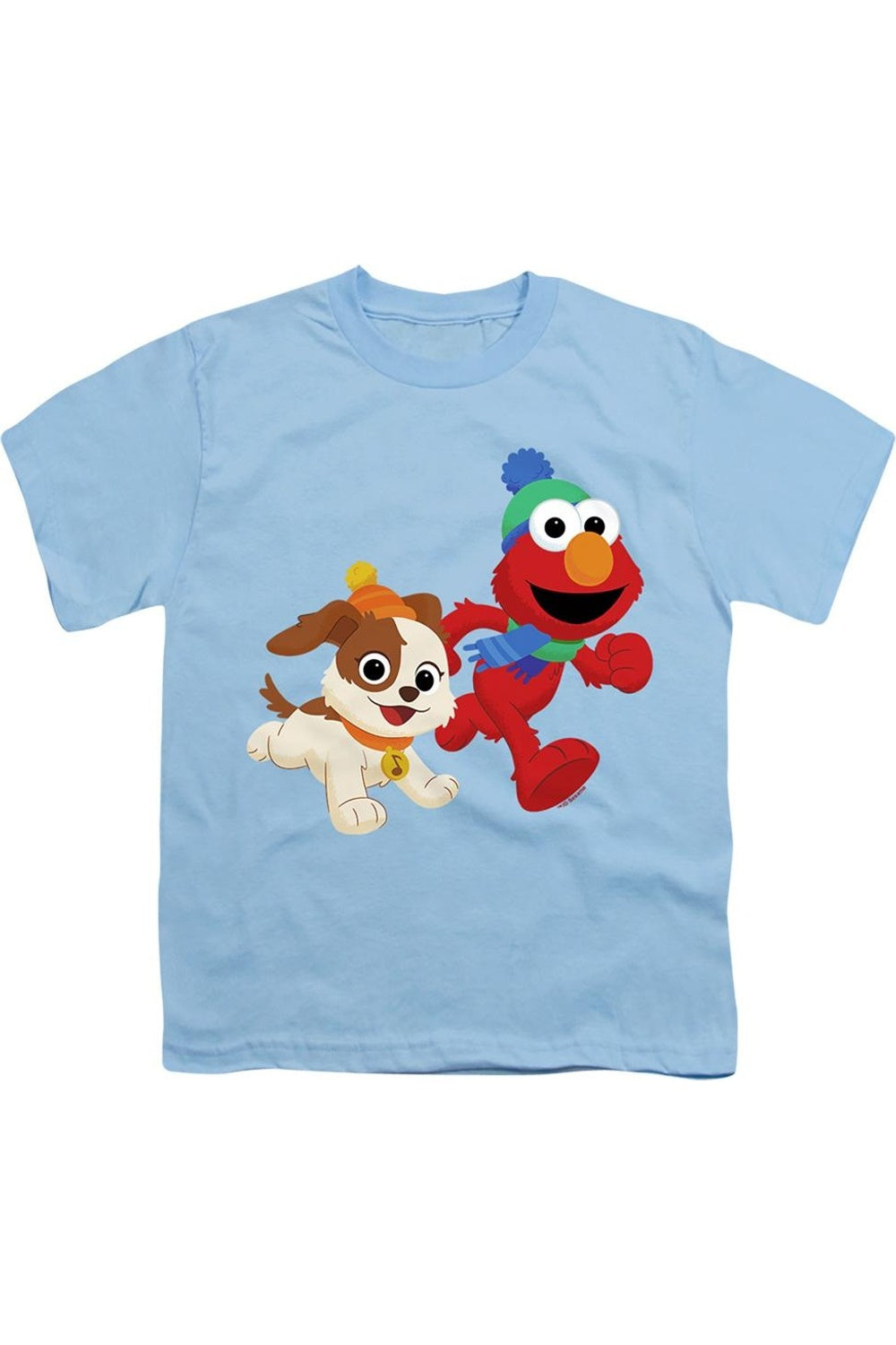 

Футболка с коротким рукавом для детей "Лучшие друзья: Элмо и Танго зимние забавы" Sesame Street Gildan, светло-голубой