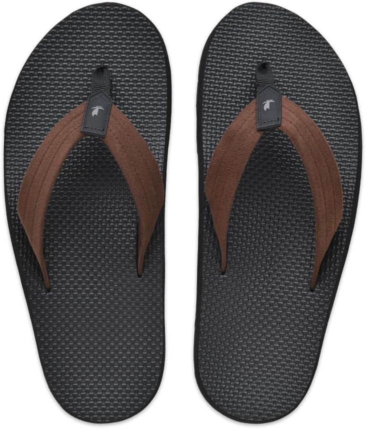 Мужские сандалии Island Slipper MAUKA из ультрамикровелюра с резиновой подошвой - Сделано на Гавайях, эспрессо — фото 2