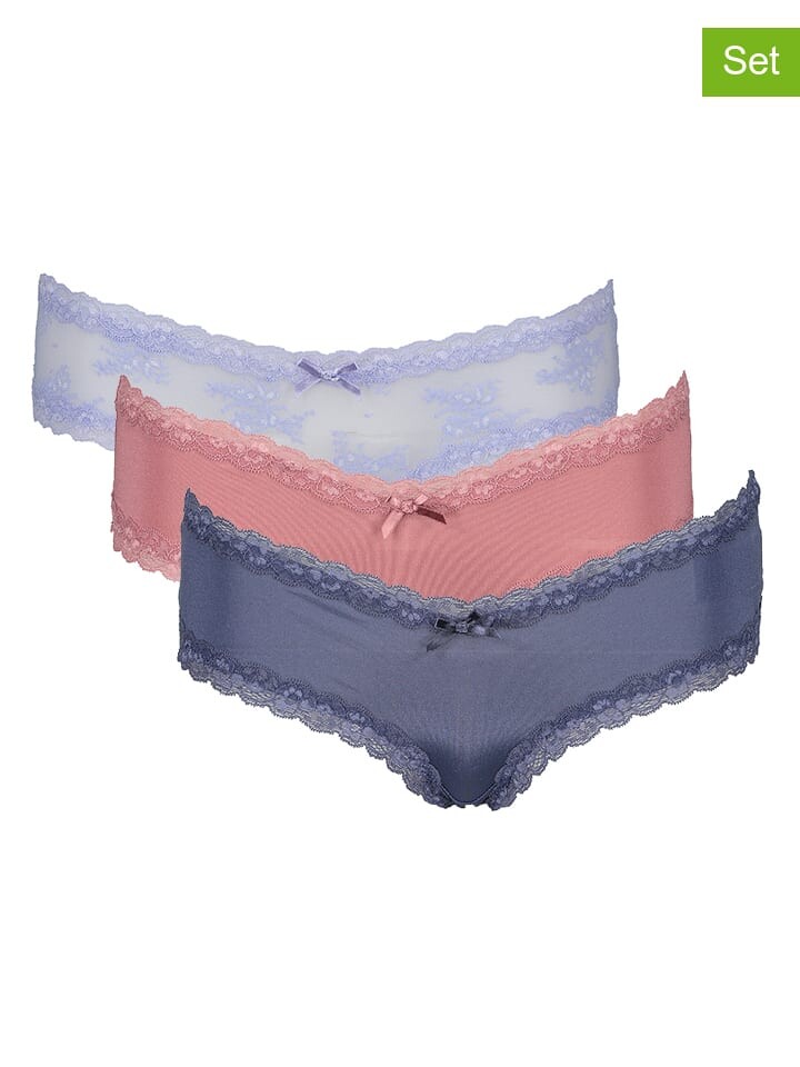 

Трусы Hunkemöller 3er Set, цвет hellblau/pink dunkelblau
