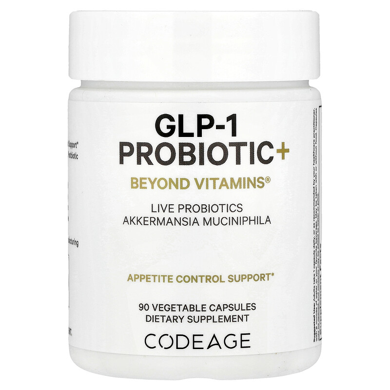 

Codeage, GLP-1 Probiotic +, 90 растительных капсул