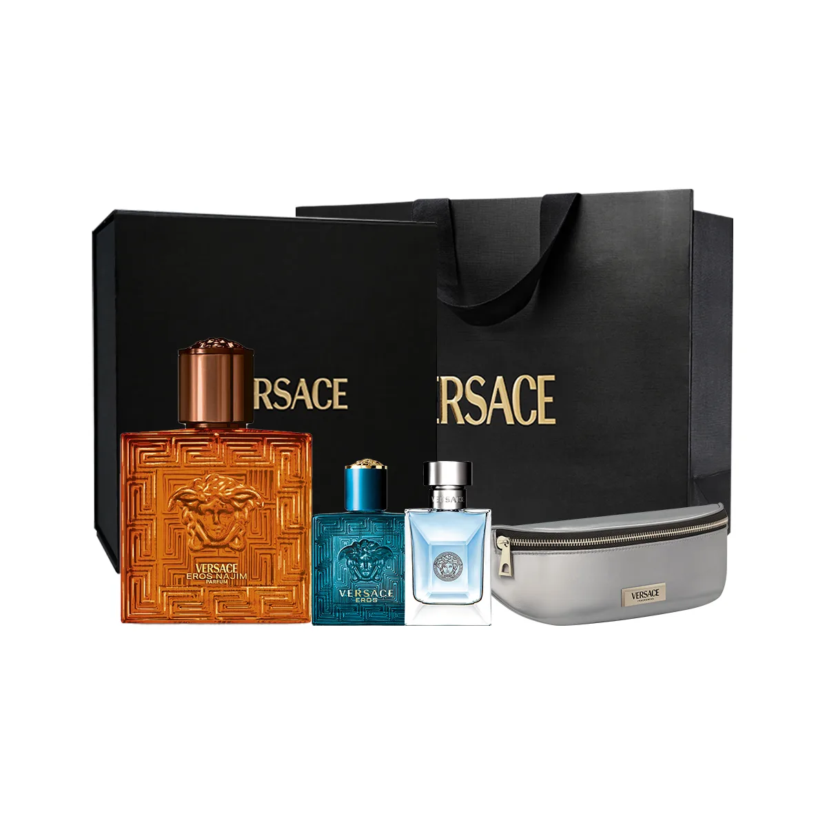 VERSACE Парфюм Desert Flame, подарочный набор с ароматом Amber, 50 мл/100 мл + 5 мл*2 + поясная сумка, 50ml Clothing Sets 2