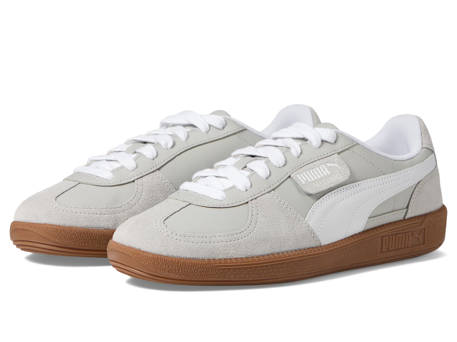 

Кроссовки PUMA Palermo Shoes, Puma White/Cool Light Gray/Puma Gold