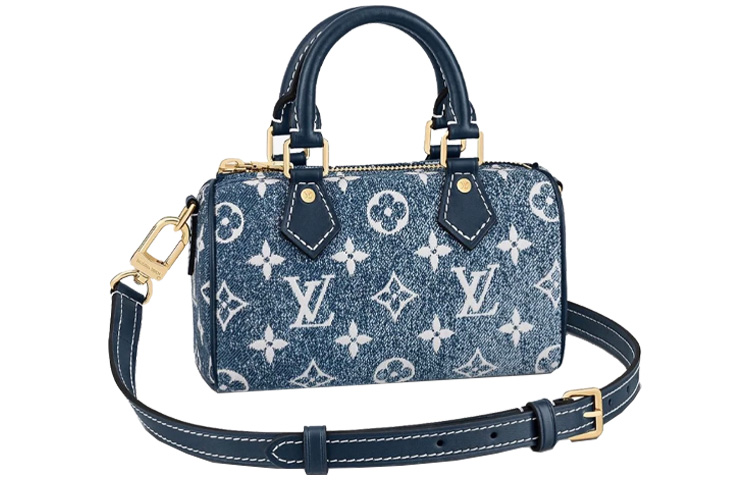 

LOUIS VUITTON Сумка-подушка Speedy Monogram Denim, сумка-мессенджер, сумка через плечо, мини-сумка для женщин, синяя