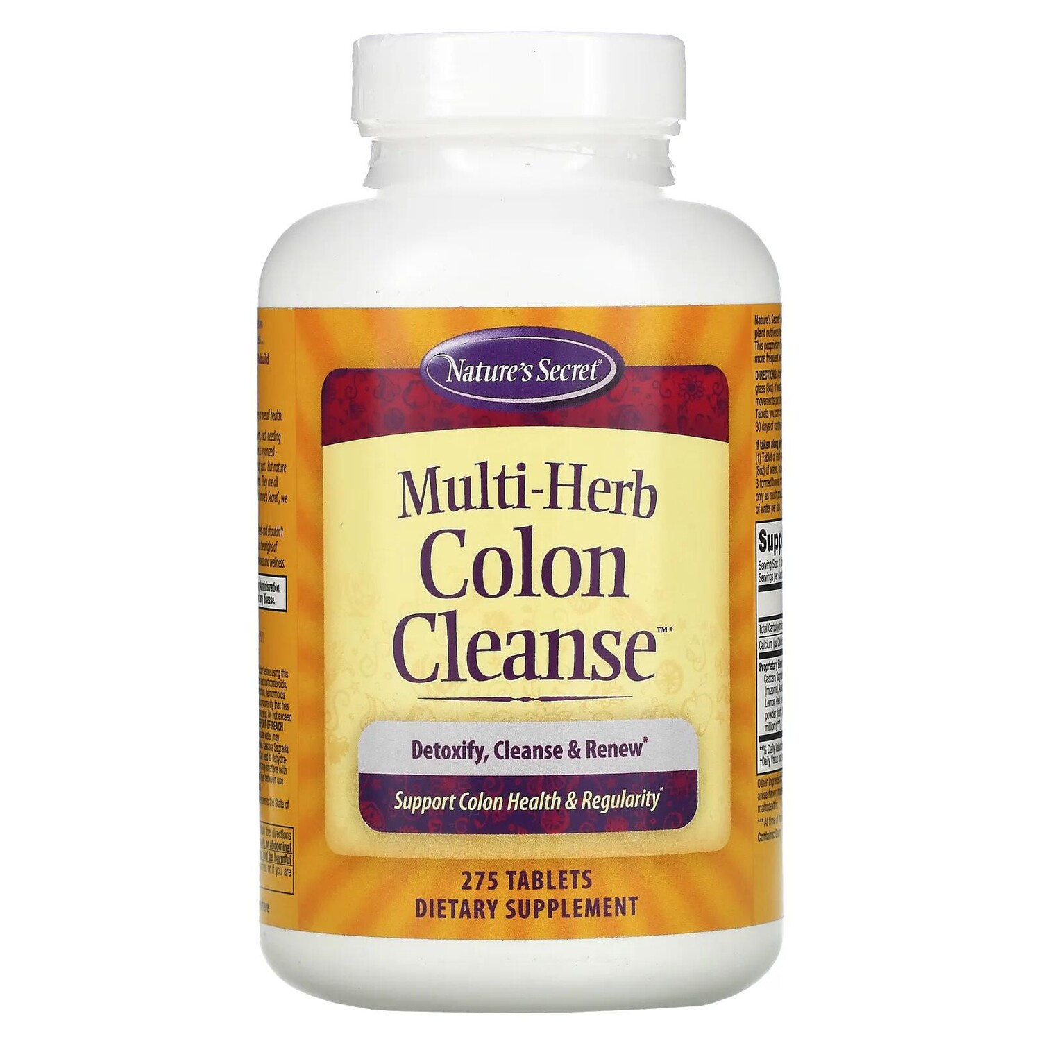 

Nature's Secret Multi-Fiber Colon Cleanse (Многоволоконный препарат для очищения толстой кишки) 275 таблеток