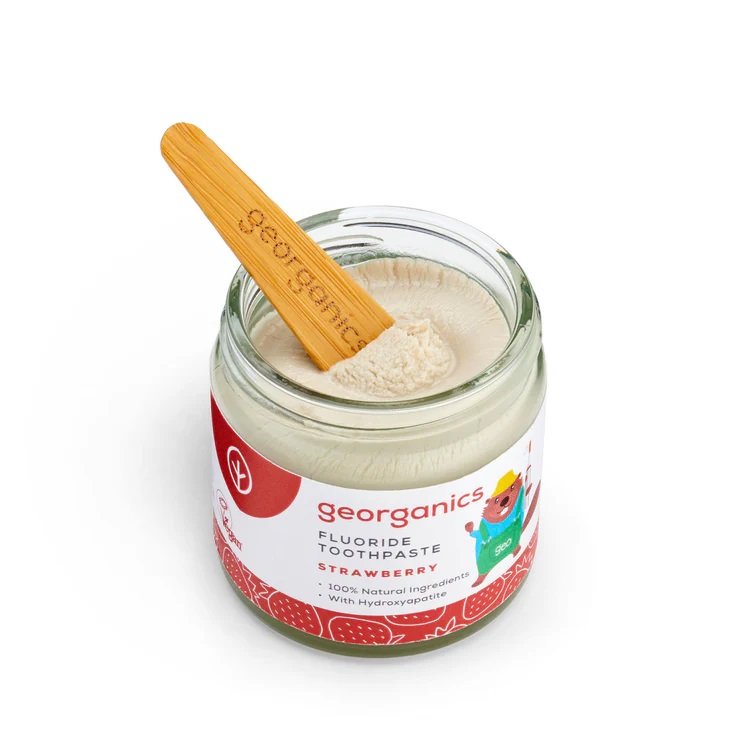 Georganics, зубная паста для детей, КЛУБНИКА, с фтором, 60 мл — фото 2