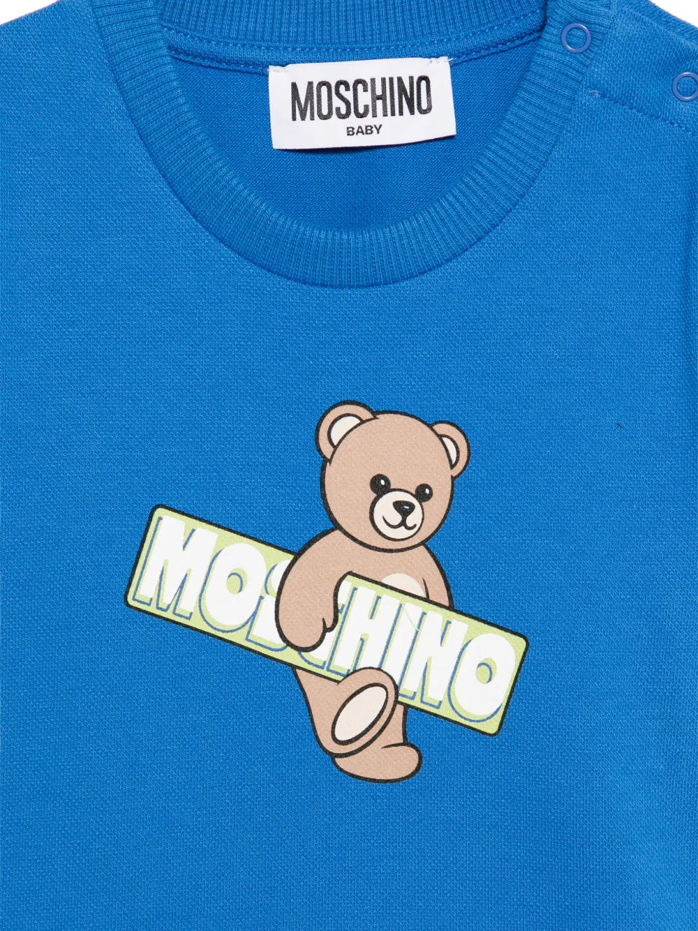 Футболка с изображением мишки Moschino Kids, синий — фото 3