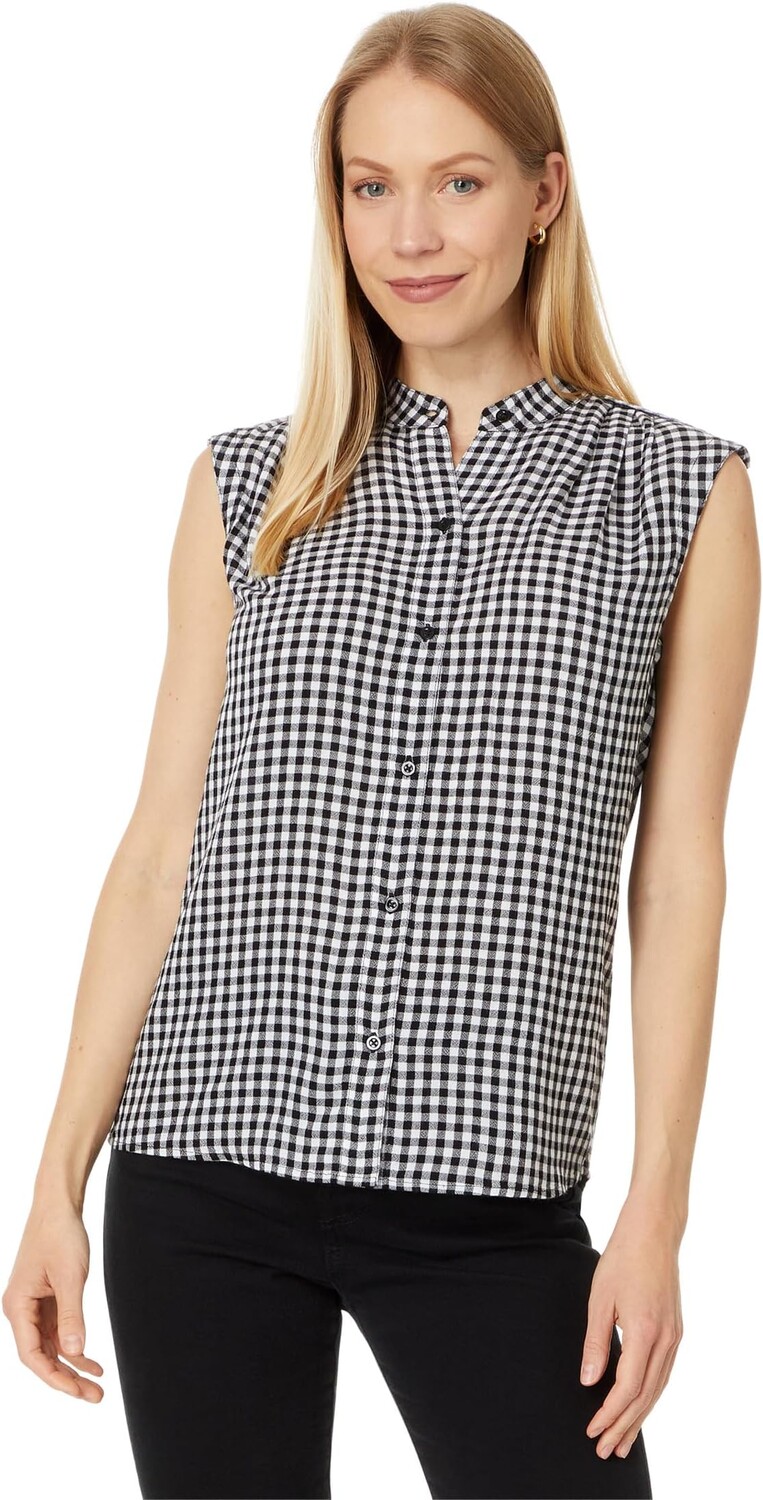 

Топ NIC+ZOE Drapey Gingham Tank, цвет Black Multi