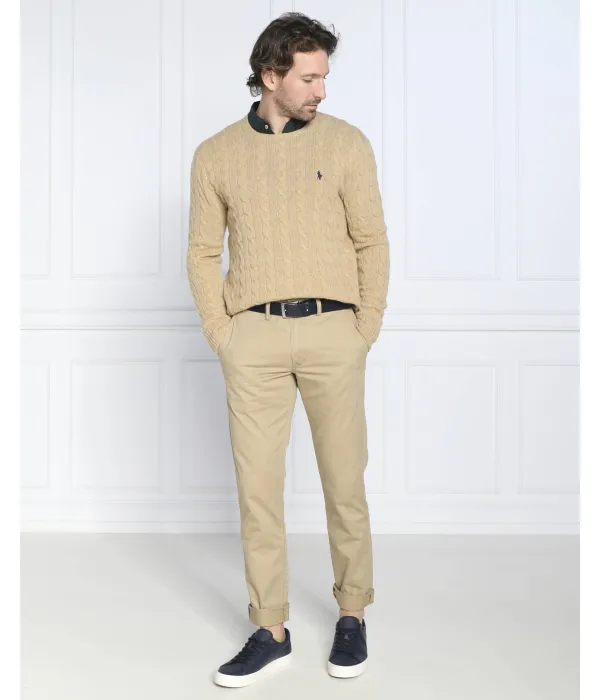 Шерстяной свитер Slim fit Polo Ralph Lauren, коричневый — фото 2