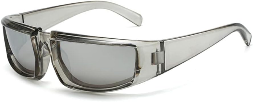 

Спортивные солнцезащитные очки в стиле стимпанк, серебристые, женские, зеркальные, мужские, панк, унисекс, для активного отдыха, с защитой от УФ-излучения UV400 generic, Grey Silver