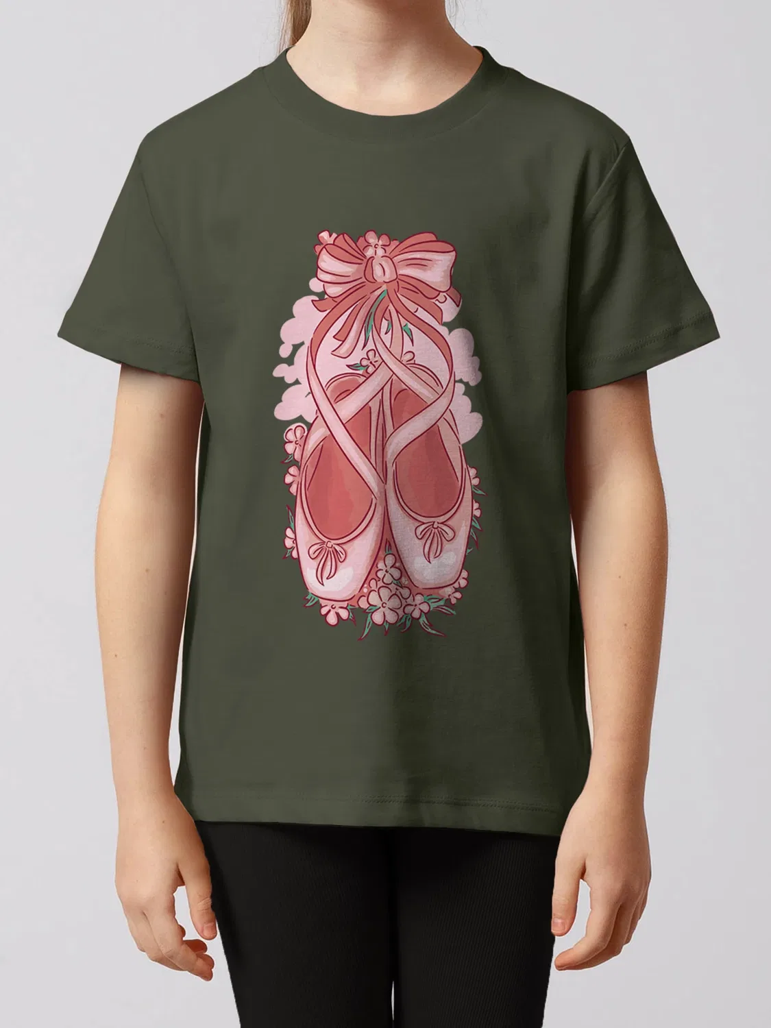 Футболка с балетками Wat? Apparel, хаки