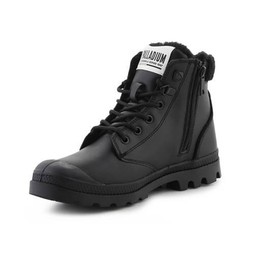 Женские ботинки PALLADIUM Pampa Hi Snow Warm, кожаные, теплые, 94380-008-M, черные — фото 3