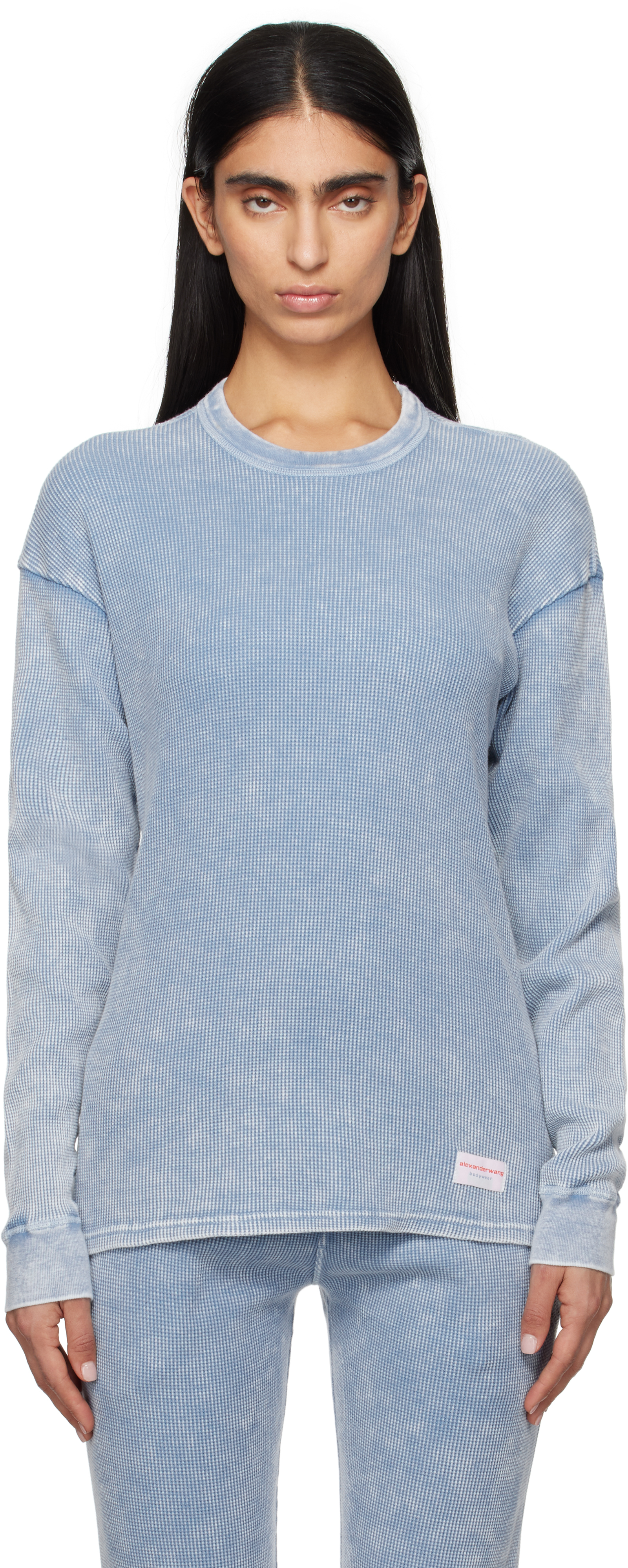 

Синяя футболка с длинным рукавом Alexander Wang, Washed blue