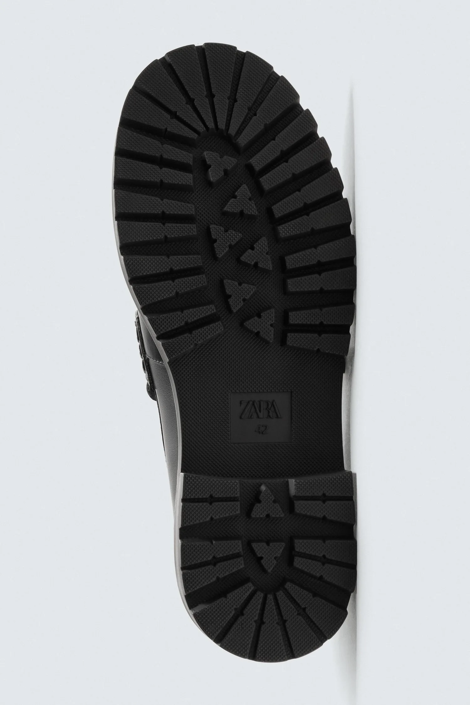 Кожаные лоферы на спортивной подошве Zara, черный — фото 4
